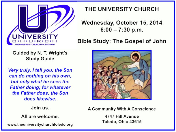 Bible Study At The University Church – Wednesday, October 15, 2014, 6: ...